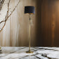 65 Inch Floor Lamp, Peacock, Linen Drum Shade, Pedestal Branch, Gold Finish By Casagear Home