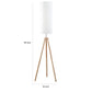 58 Inch Floor Lamp Tall Glam Drum White Shade Metal Tripod Body Brown By Casagear Home BM311758