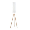 58 Inch Floor Lamp Tall Glam Drum White Shade Metal Tripod Body Brown By Casagear Home BM311758