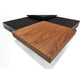 39 Inch Coffee Table Adjustable Top Hidden Storage Walnut Black Wood By Casagear Home BM311760