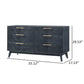 Cid Coy 55 Inch Wide Dresser 6 Drawer Metal Base Gray Wood Grains Gold By Casagear Home BM311765