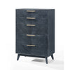 Cid Coy 47 Inch Tall Dresser Chest 5 Drawer Gold Metal Ash Gray Wood By Casagear Home BM311766