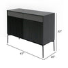 43 Inch Sideboard Console Cabinet 2 Drawers 2 Louvered Doors Black By Casagear Home BM311767