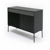 43 Inch Sideboard Console Cabinet 2 Drawers 2 Louvered Doors Black By Casagear Home BM311767