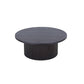 Cid Cue 35 Inch Coffee Table Tambour Pedestal Base Black Ash Veneer Finish By Casagear Home BM311768