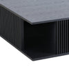 39 Inch Coffee Table Platform Louvered Wood Design Black Ash Veneer By Casagear Home BM311769