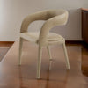 Cid Taya 24 Inch Dining Chair, Carved Back, Tapered Legs, Tan Faux Leather By Casagear Home