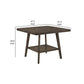 Felix 47 Inch Counter Height Dining Table Wood Frame with Shelf Brown By Casagear Home BM311782