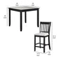 Nick 5 Piece Counter Height Dining Table and Chairs Set Black White By Casagear Home BM311783