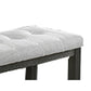 Woodlands 48 Inch Counter Height Bench Wood Tufted Seat Black White By Casagear Home BM311784