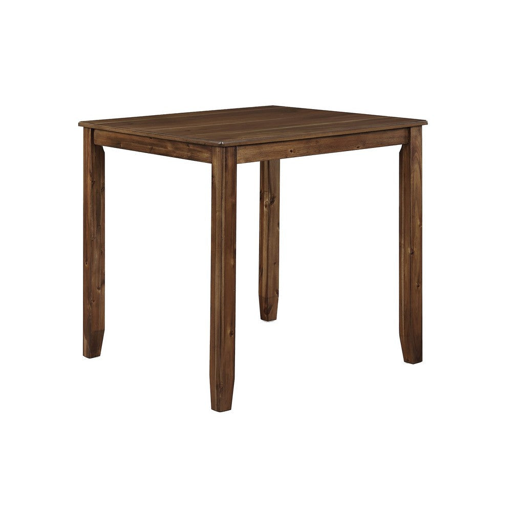 Timothy 5 Piece Counter Height Dining Table and Chairs Square Brown Wood By Casagear Home BM311790