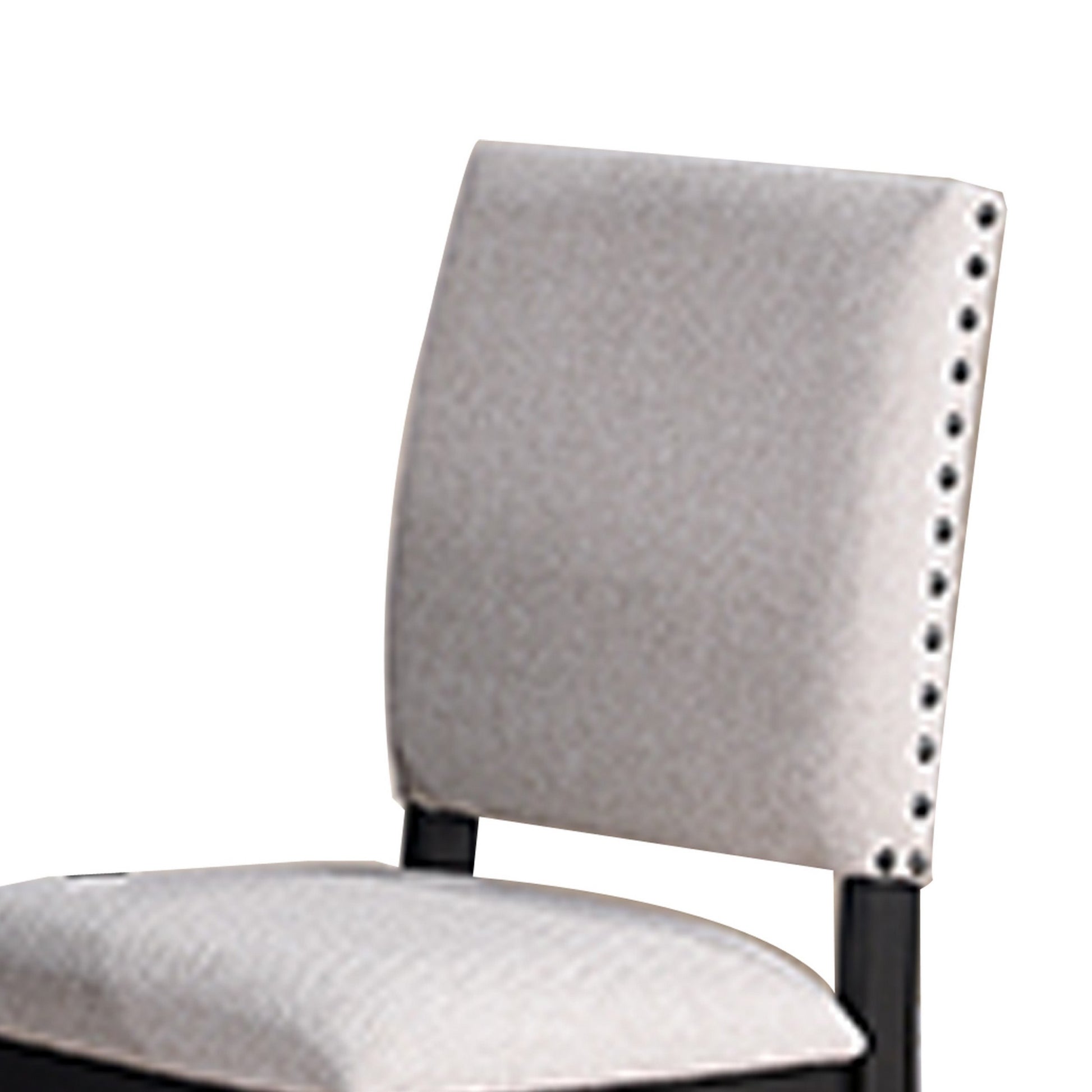 Edward 24 Inch Counter Height Chair Set of 2 Black Wood White Fabric By Casagear Home BM311792