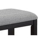 Patricia 48 Inch Counter Height Dining Bench Black Wood and Gray Fabric By Casagear Home BM311793