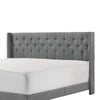 Lih California King Bed Wingback Tufted Headboard Wood Legs Gray By Casagear Home BM311801