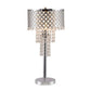 Denise 29 Inch Table Lamp Glass Metal Frame Mesh Shade Crystals Gold By Casagear Home BM311805