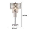 Denise 29 Inch Table Lamp Glass Metal Frame Mesh Shade Crystals Gold By Casagear Home BM311805