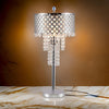 Denise 29 Inch Table Lamp Glass Metal Frame Mesh Shade Crystals Gold By Casagear Home BM311805