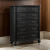 Berry 49 Inch Tall Dresser Chest Wood Metal Handles 5 Drawers Black By Casagear Home BM311809