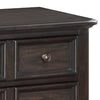 Dam 28 Inch Nightstand Brown Wood Brass Metal Knobs 5 Small Drawers By Casagear Home BM311810