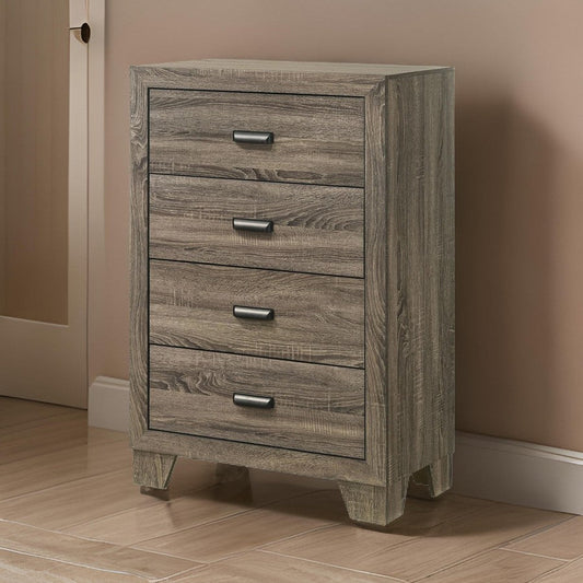 Shannon 45 Inch Tall Dresser Chest Wood Metal Handles 4 Drawers Brown By Casagear Home BM311825