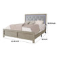 Ancy Queen Size Bed Tufted and Upholstered Headboard Light Gray Finish By Casagear Home BM311830