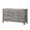 Isha 58 Inch Dresser 6 Wide Drawers Rustic Driftwood Gray Finish By Casagear Home BM311831