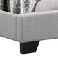 Lawrence California King Size Bed Light Gray Button Tufted Upholstery By Casagear Home BM311832