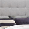 Lawrence Full Size Bed Wood Frame Light Gray Button Tufted Upholstery By Casagear Home BM311833