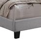 Shirin Full Size Bed Wood Nailhead Trim Upholstered Headboard Gray By Casagear Home BM311837