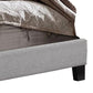 Shirin King Size Bed Wood Nailhead Trim Upholstered Headboard Gray By Casagear Home BM311838