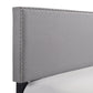 Shirin Queen Size Bed Wood Nailhead Trim Upholstered Headboard Gray By Casagear Home BM311839