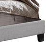 Shirin Twin Size Bed Wood Nailhead Trim Upholstered Headboard Gray By Casagear Home BM311840