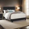 Shirin Full Size Bed Wood Nailhead Trim Upholstered Headboard Black By Casagear Home BM311842