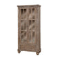 70 Inch Tall Cabinet 1 Bottom Drawer 2 Glass Doors Drift Sand Brown Wood By Casagear Home BM311850