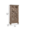 70 Inch Tall Cabinet 1 Bottom Drawer 2 Glass Doors Drift Sand Brown Wood By Casagear Home BM311850