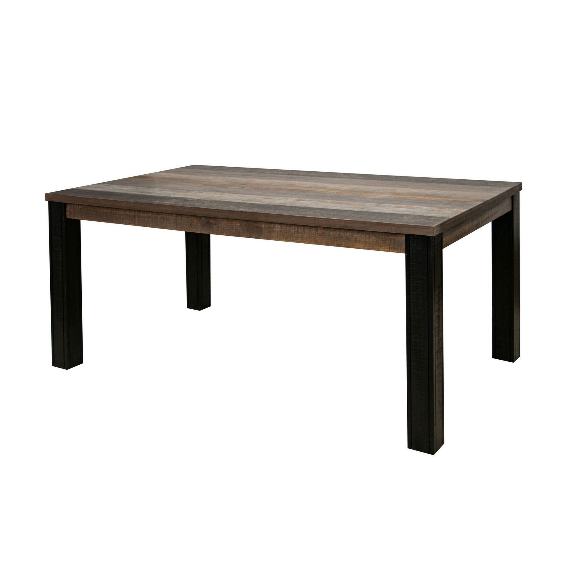 Pola 65 Inch Dining Table Rectangular Top Transitional Gray Brown Wood By Casagear Home BM311862