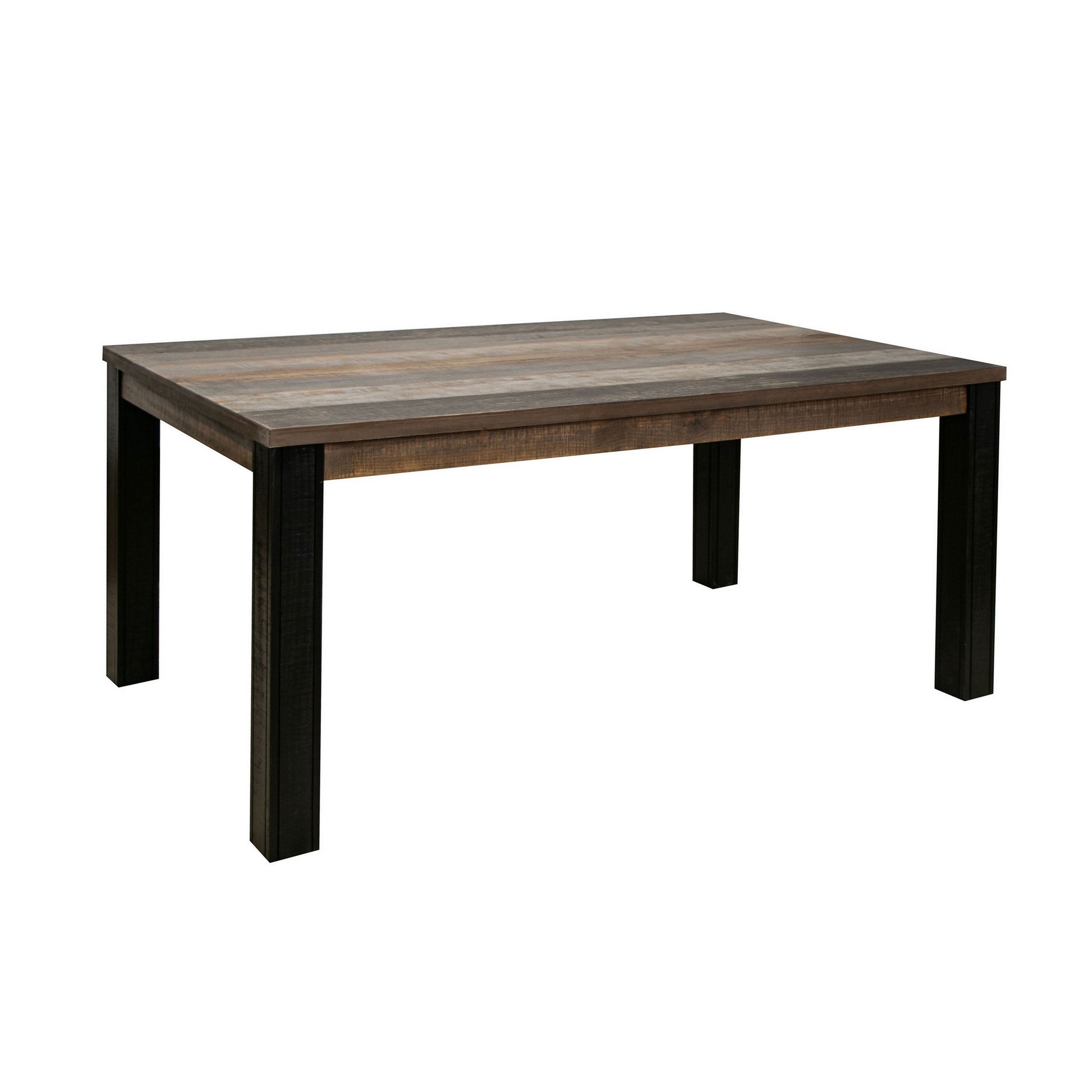 Pola 65 Inch Dining Table Rectangular Top Transitional Gray Brown Wood By Casagear Home BM311862