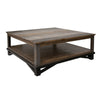 Pola 45 Inch Coffee Table Square Lower Shelf Transitional Gray Brown Wood By Casagear Home BM311864