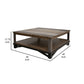 Pola 45 Inch Coffee Table Square Lower Shelf Transitional Gray Brown Wood By Casagear Home BM311864