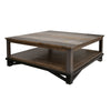 Pola 45 Inch Coffee Table, Square Lower Shelf, Transitional Gray Brown Wood By Casagear Home