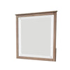 Umey 37 x 38 Inch Dresser Mirror Beveled Light Natural Brown Wood Frame By Casagear Home BM311871