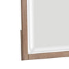 Umey 37 x 38 Inch Dresser Mirror Beveled Light Natural Brown Wood Frame By Casagear Home BM311871