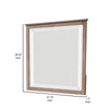 Umey 37 x 38 Inch Dresser Mirror Beveled Light Natural Brown Wood Frame By Casagear Home BM311871