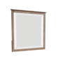 Umey 37 x 38 Inch Dresser Mirror Beveled Light Natural Brown Wood Frame By Casagear Home BM311871