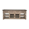 Nite 79 Inch TV Entertainment Console 4 Drawers 2 Glass Doors Brown Wood By Casagear Home BM311878