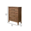 Olum 47 Inch Tall Dresser Chest 4 Drawers Gold Natural Brown Wood Frame By Casagear Home BM311879