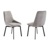 Jeny 22 Inch Swivel Dining Chair Set of 2 Gray Polyester Black Legs By Casagear Home BM311880