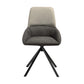 Rick 22 Inch Swivel Dining Chair 2 Tone Gray Upholstery Tall Back Black By Casagear Home BM311883