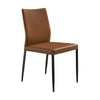 Ash 22 Inch Dining Chair Set of 2 Brown Faux Leather Tall Curved Black By Casagear Home BM311889