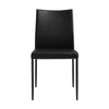 Ash 22 Inch Dining Chair Set of 2 Black Faux Leather Tall Curved Black By Casagear Home BM311890